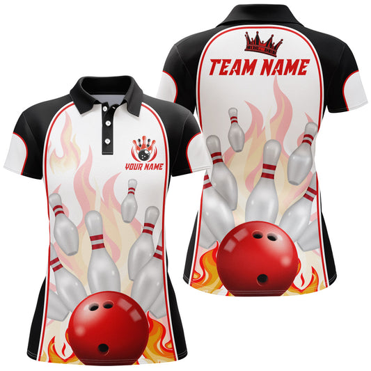Personalized 3D Women's Bowling Team Jersey Bowling Shirt American Bowling Polo Shirt QZT46-1