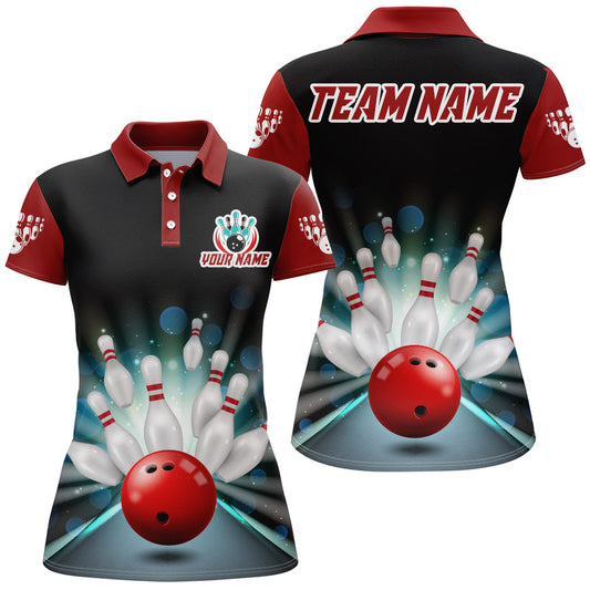 Personalized 3D Women's Bowling Team Jersey Bowling Shirt American Bowling Polo Shirt QZT46-2