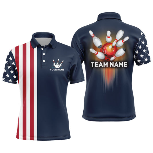 Personalized 3D Men's Bowling Team Jersey Bowling Shirt American Bowling Polo Shirt QZT8