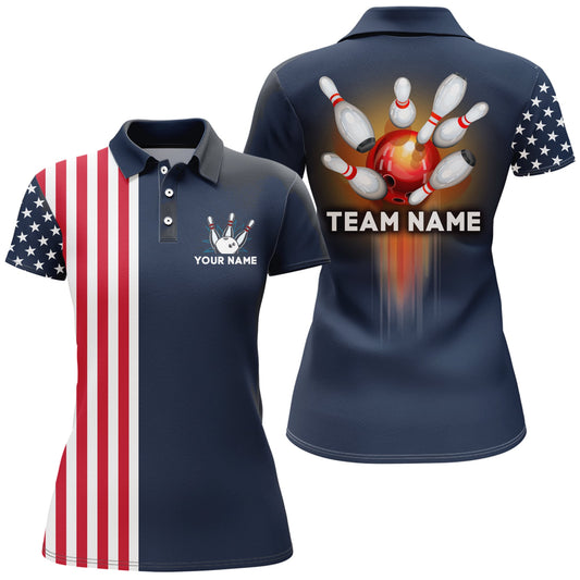 Personalized 3D Women's Bowling Team Jersey Bowling Shirt American Bowling Polo Shirt QZT8