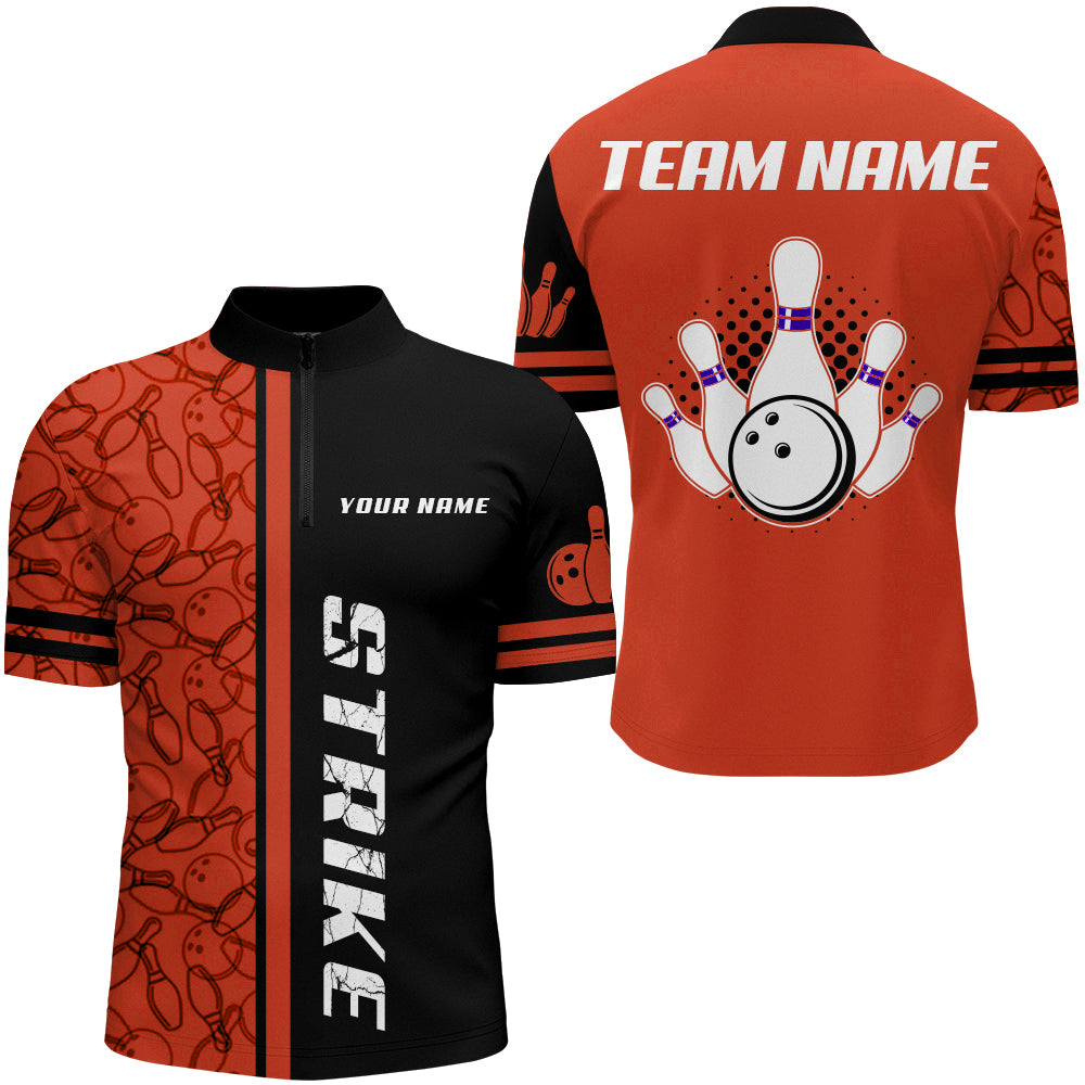 Custom Bowling Shirt for Men Bowling Jersey Bowling Team League Quarter-Zip Shirt QZT100