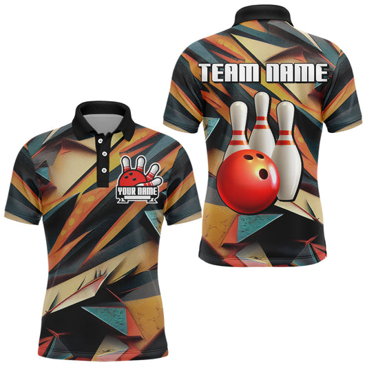 Personalized Bowling Shirts Men Custom Bowling Jersey Team Bowling Polo Shirt QZT63