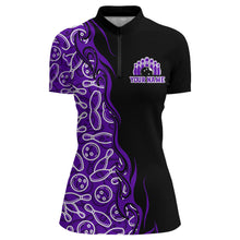 Load image into Gallery viewer, Custom Bowling Shirt for Women Personalized Bowling Jersey Bowling Team League Quarter-Zip Shirt QZT66