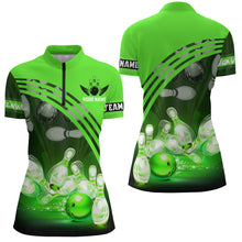 Load image into Gallery viewer, Custom Bowling Shirt for Women Bowling Jersey Bowling Team League Quarter-Zip Shirt QZT45