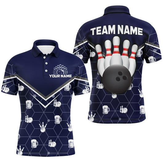 Personalized Camo Polo Shirt Bowling Shirt for Men Custom Bowling Jersey Bowling Team League QZT253