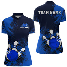 Load image into Gallery viewer, Personalized Women's Bowling Shirts Bowling Jersey Quarter Zip Bowling Performance QZT497