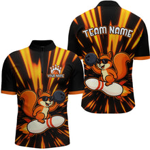 Load image into Gallery viewer, Funny Squirrel Bowling Team Shirt Custom Bowling League Jersey for Men Bowling Outfit Polo &amp; 1/4-Zip QZT766