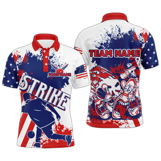 Personalized 3D Bowling Shirt, Custom Bowling Team Jersey League Polo Shirt for Men QZT98