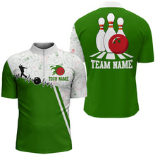 Load image into Gallery viewer, Men's Bowling Shirt Personalized Camo Bowling Jersey 1/4 Zip  Bowling Shirt QZT19