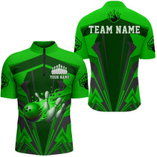 Load image into Gallery viewer, Personalized Bowling Shirts for Men 1/4 Zip Bowling Jersey Bowling Uniform QZT428