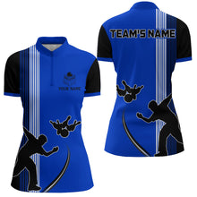 Load image into Gallery viewer, Personalized Women 1/4 Zip Shirt Camo Bowling Silhoutte Shirts Bowling Team League QZT427