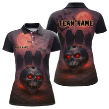 Load image into Gallery viewer, Custom Skull Bowling Team Shirt Vampire Bowling Jersey for Women Bowling Outfit Polo &amp; 1/4 Zip QZT751