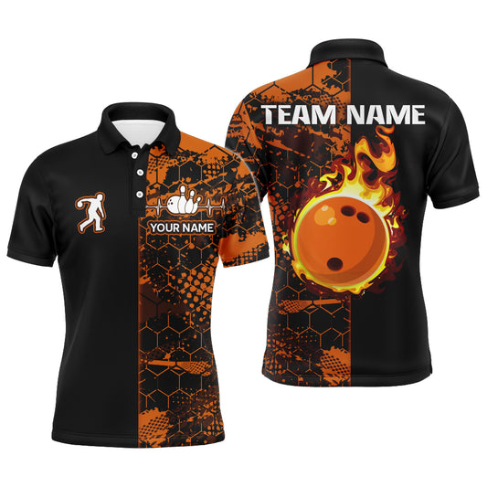 Bowling Polo Shirt Bowling Jersey for Men Bowling Team League QZT287