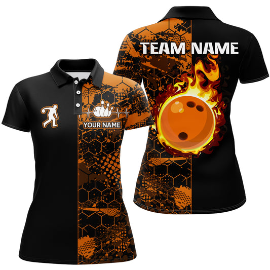 Bowling Polo Shirt Bowling Jersey for Women Bowling Team League QZT287