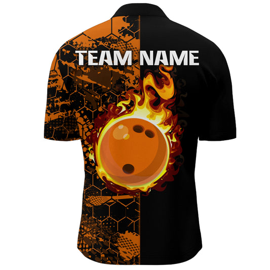 Bowling Quarter Zip Shirt Bowling Jersey for Men Bowling Team League QZT287