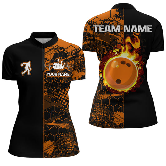 Bowling Polo Shirt Bowling Jersey for Women Bowling Team League QZT287
