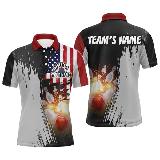 Personalized 3D Men's Bowling Team Jersey Bowling Shirt American Bowling Polo Shirt QZT43