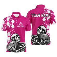 Load image into Gallery viewer, Skull Bowling Shirt for Men Custom Bowling Jersey Bowling Polo Shirt QZT245