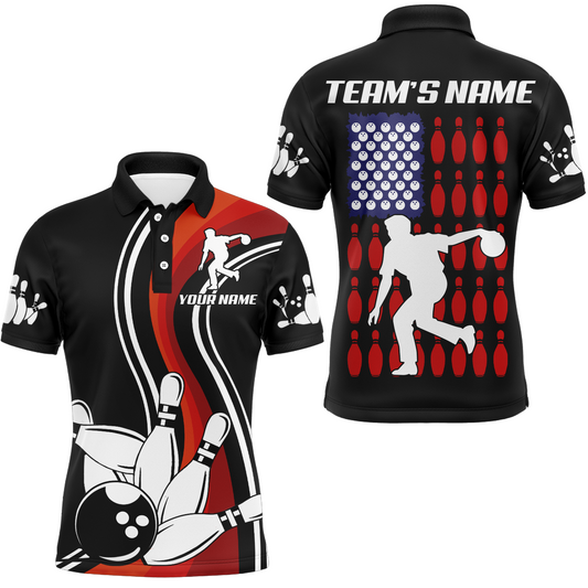 Personalized 3D Men's Bowling Team Jersey Bowling Shirt American Bowling Polo Shirt QZT46-4