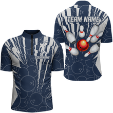 Load image into Gallery viewer, Custom Bowling Shirt Bowling Jersey for Men Bowling Team League Quarter-Zip Shirt QZT252