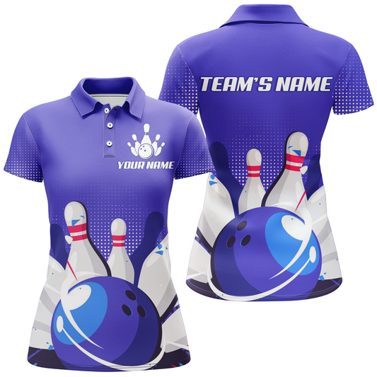 Personalized 3D Women's Bowling Team Jersey Bowling Shirt American Bowling Polo Shirt QZT46-7