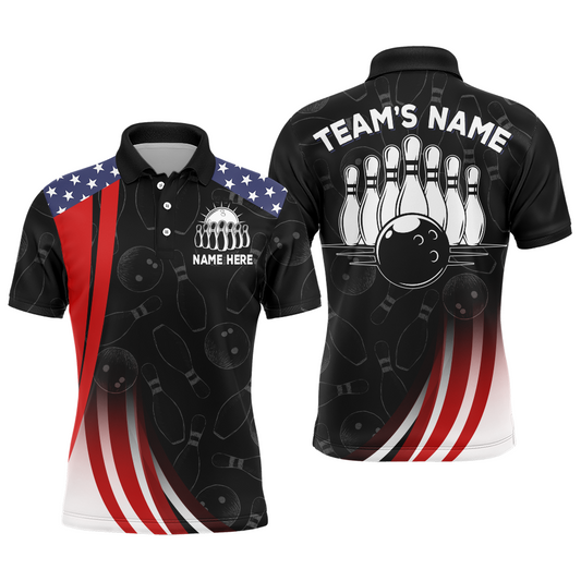 Bowling Shirt American Camo Bowling Jersey Customized for Men Polo Bowling Team League QZT262