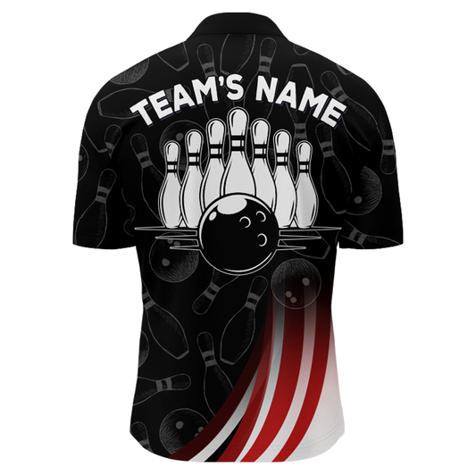 Bowling Shirt American Bowling Jersey Customized for Men 1/4 Zip Bowling Team League QZT262