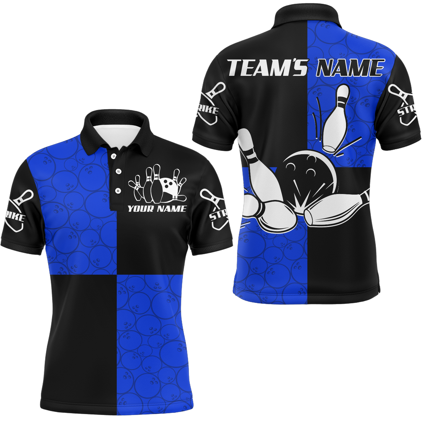 Polo Bowling Shirts Customized for Men Bowling Jersey Bowling Team League QZT425
