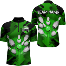 Load image into Gallery viewer, Camo 3D Bowling Shirts Men Custom Bowling Team Jersey Quarter Zip Multicolor QZT468