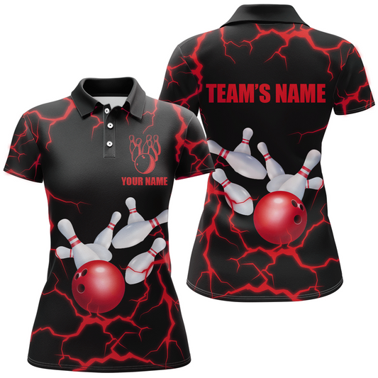 Personalized 3D Women's Bowling Team Jersey Bowling Shirt American Bowling Polo Shirt QZT33