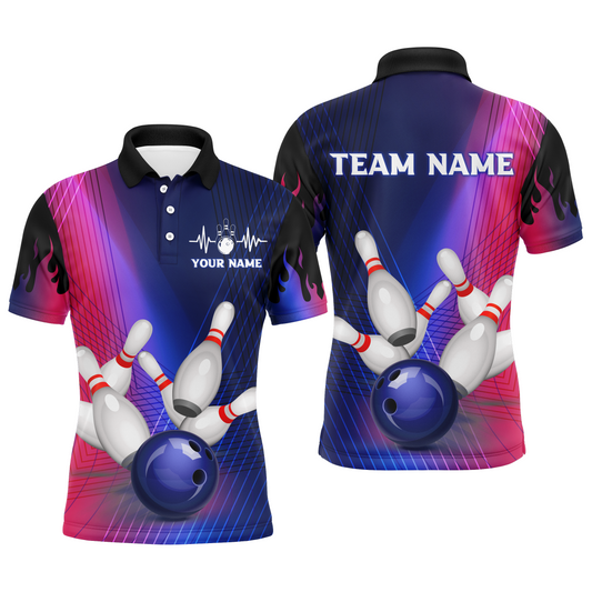Personalized 3D Bowling Shirt for Men Bowling Team League Polo Shirt Unisex Bowlers Jersey QZT289