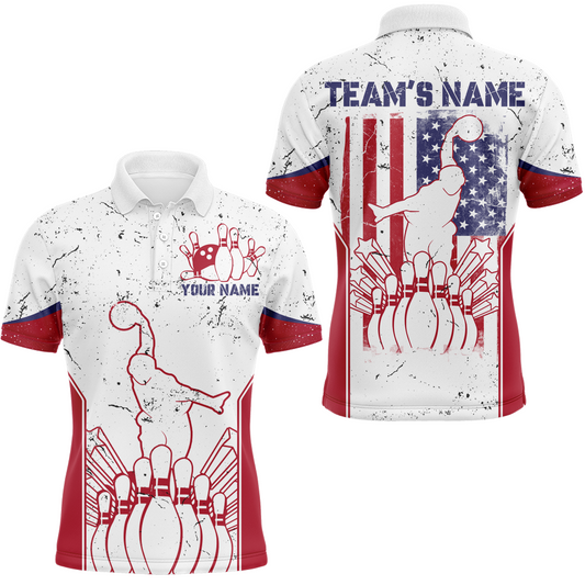 Personalized 3D Bowling Jersey for Men USA Bowling Team Shirt Bowling Polo Shirt QZT119