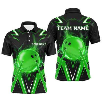 Personalized Bowling Team Shirts for Men Polo Short Sleeves Bowling Multicolor QZT455