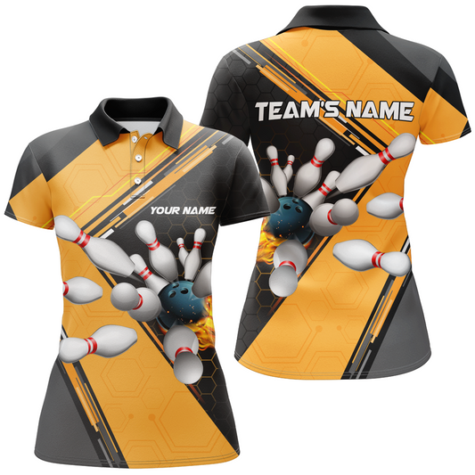 Personalized 3D Women's Bowling Team Jersey Bowling Shirt American Bowling Polo Shirt QZT43-4
