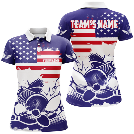 Personalized 3D Women's Bowling Team Jersey Bowling Shirt American Bowling Polo Shirt QZT43-10