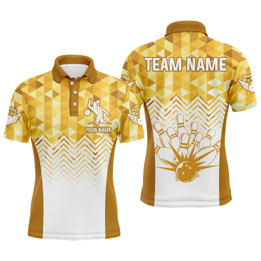 Personalized Bowling Shirts Men Custom Bowling Jersey Team Bowling Polo Shirt QZT70
