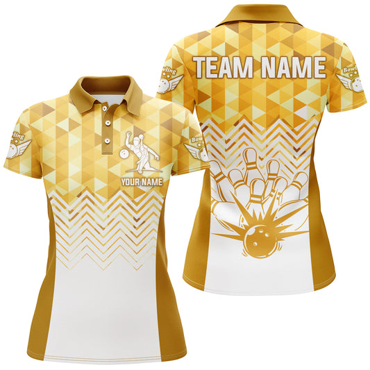 Personalized Bowling Shirts Women Custom Bowling Jersey Team Bowling Polo Shirt QZT70