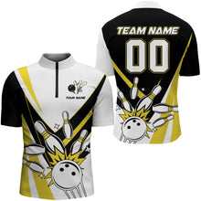 Load image into Gallery viewer, Bowling Quarter-Zip Shirt for Men Custom Bowling Team Shirt Bowlers Jersey QZT15