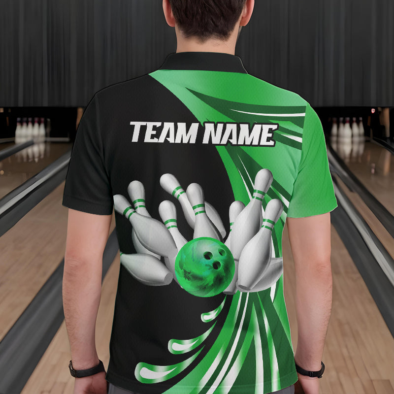 Personalized Green Bowling Team Jersey For Men & Women Custom Bowling Polo Shirt BDT457