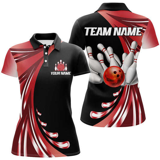 Personalized Red Bowling Team Jersey For Men & Women Custom Bowling Polo Shirt BDT457