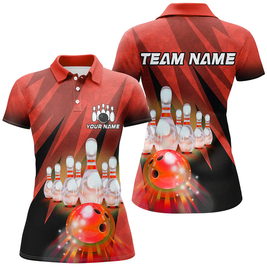 Custom Red Bowling Shirt For Couple Bowling Team Jersey Men Women Bowler Gift BDT501