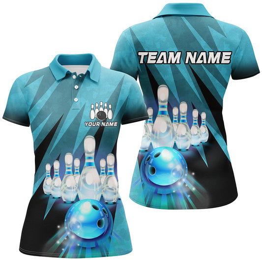 Custom Turquoise Bowling Shirt For Couple Bowling Team Jersey Men Women Bowler Gift BDT501