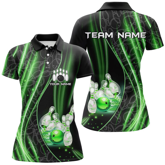 Green Light Bowling Shirt For Men Women Custom Team Bowling Jersey For Couples BDT504