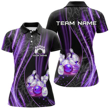 Load image into Gallery viewer, Purple Light Bowling Shirt For Men Women Custom Team Bowling Jersey For Couples BDT504