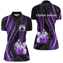 Load image into Gallery viewer, Purple Light Bowling 1/4 Zip Shirt For Men Women Custom Team Bowling Jersey For Couples BDT504
