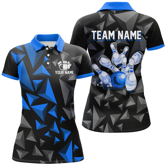 Custom Polo Shirts For Men And Women Blue Bowling Team League Jersey Bowler BDT500