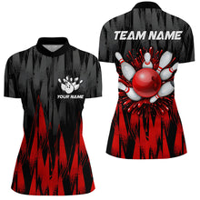 Load image into Gallery viewer, Unisex Bowling Team Jerseys Custom Red Bowling Quarter Zip Shirt For Men &amp; Women BDT458