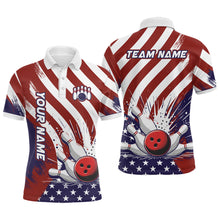 Load image into Gallery viewer, Custom Patriotic Bowling Polo Shirts For Men Women American Bowling Jersey Team BDT516