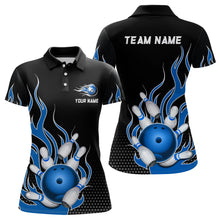 Load image into Gallery viewer, Blue Flame Bowling Polo Shirts for Men And Women Custom Bowling Team Jerseys Unisex BDT477