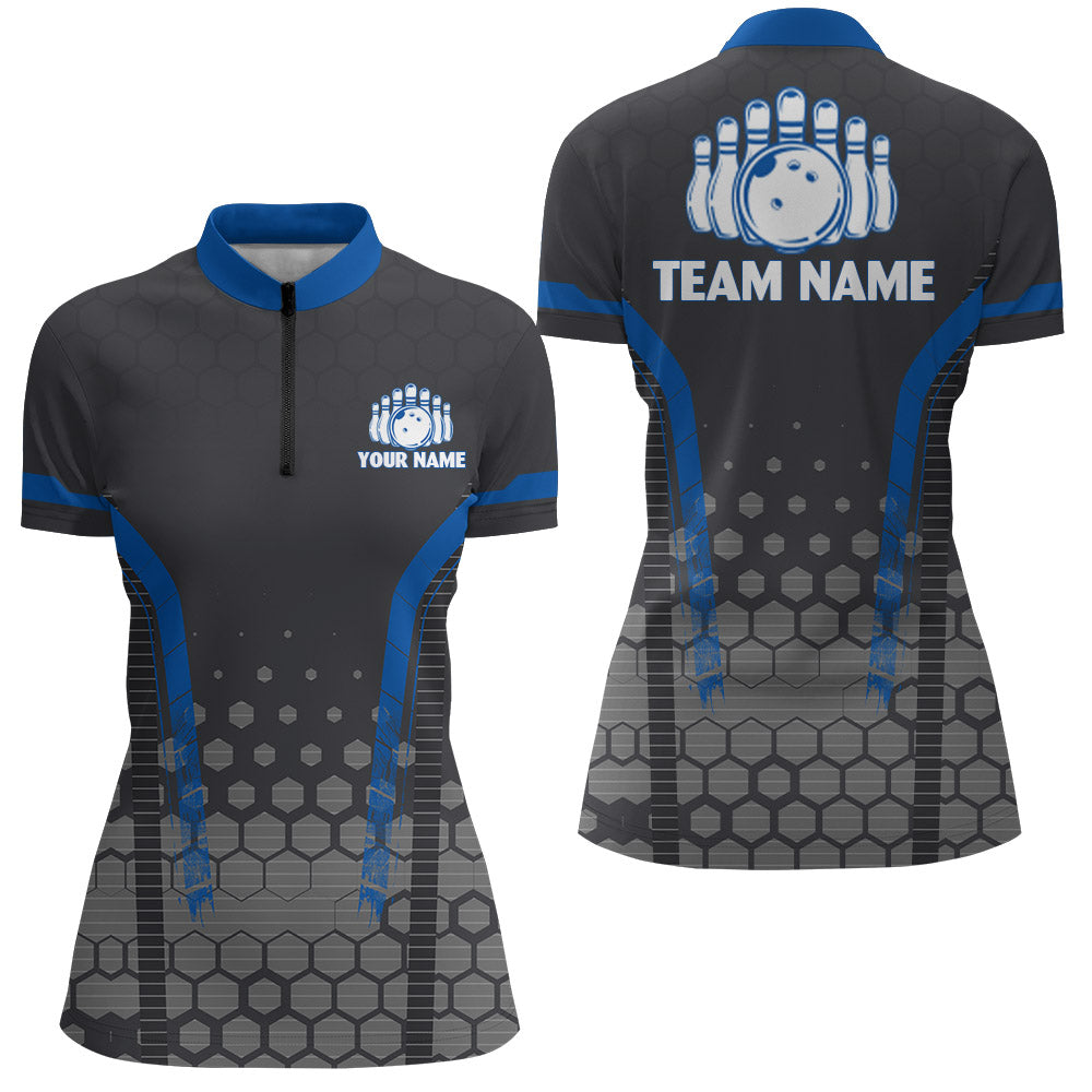Personalized Bowling Quarter-Zip Shirts Women Custom Bowling Jersey Team Bowlers BDT269